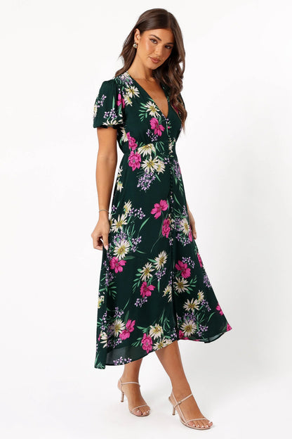 Mazie Floral Midi Dress Eden Florals