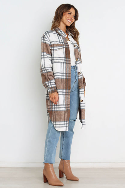 Dion Shacket Brown Check