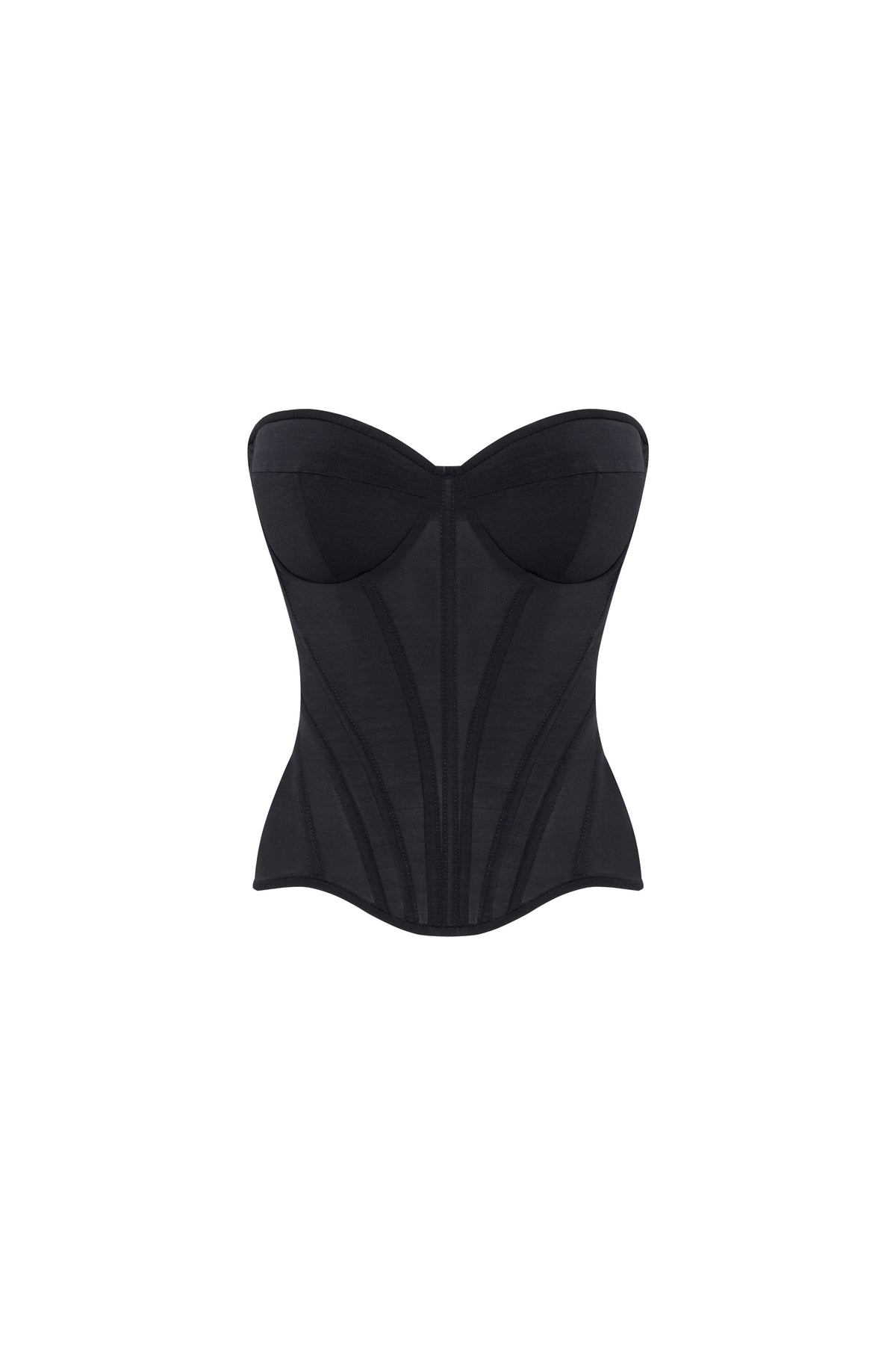 Smart heart shaped low waist black fitted corset Midnight Walk