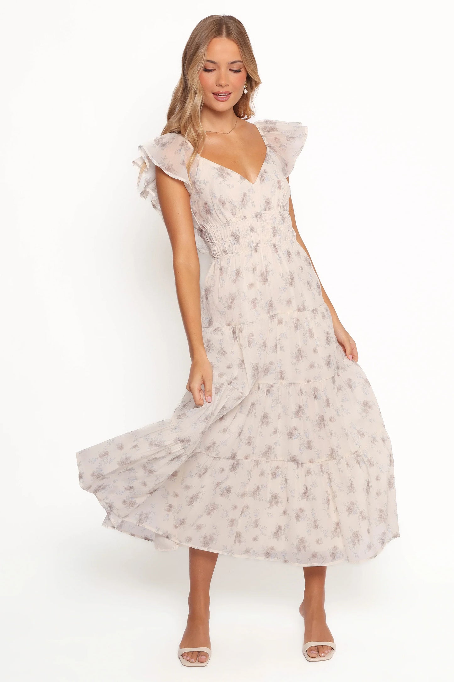 Talia Maxi Dress Cream Multi Floral