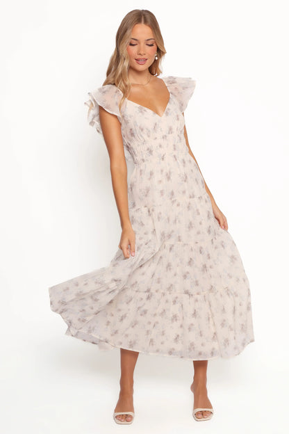Talia Maxi Dress Cream Multi Floral