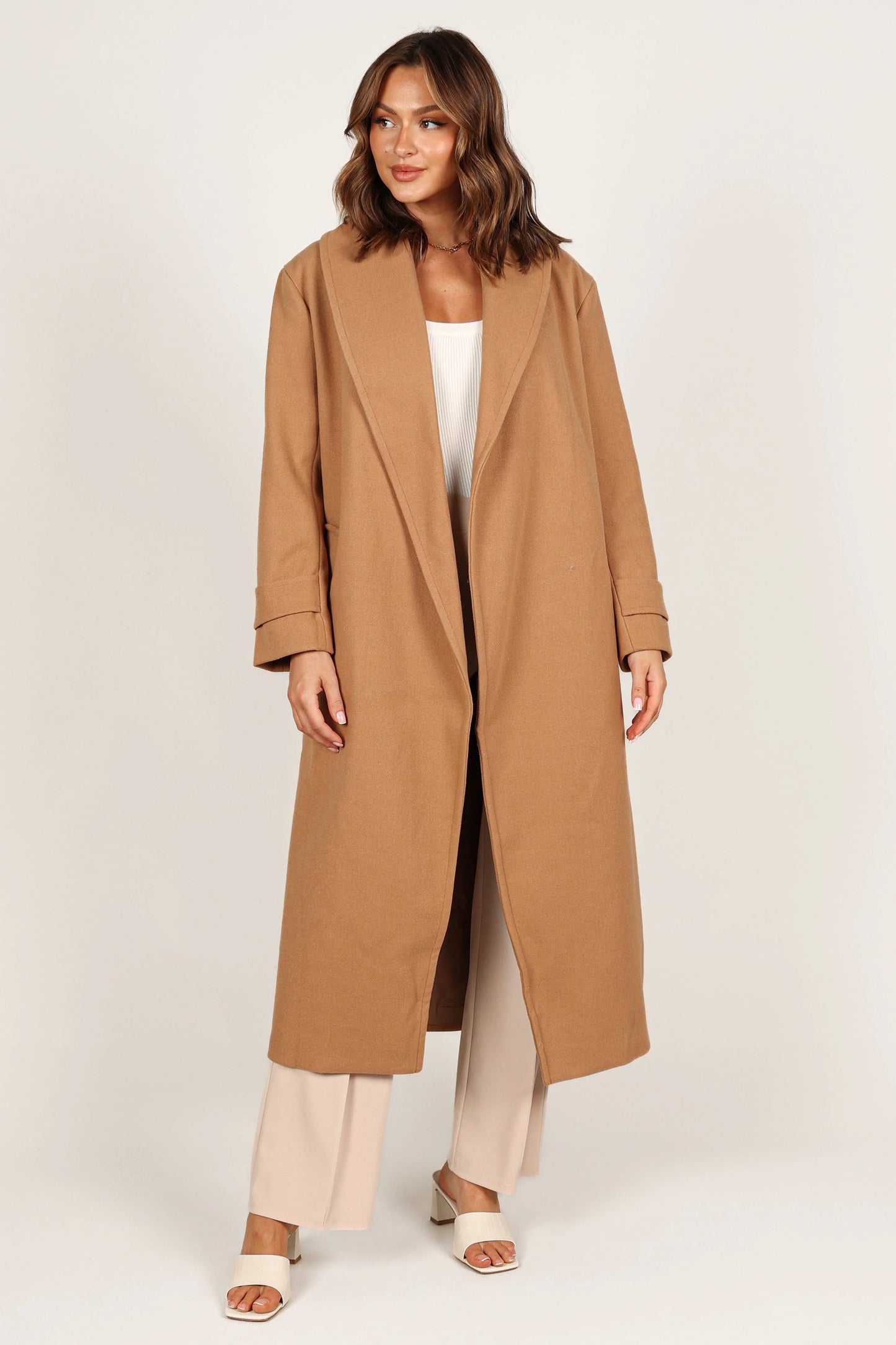 Emersyn Tie Front Coat Camel