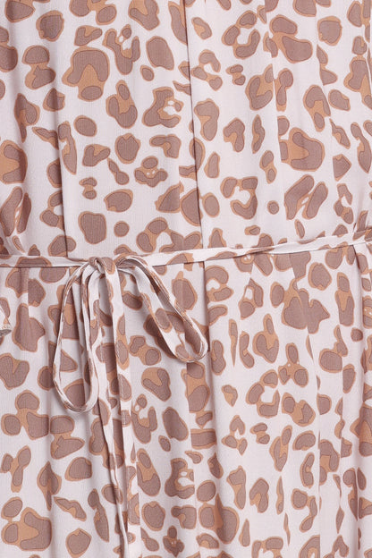 Rhody Off Shoulder Maxi Dress White Leopard