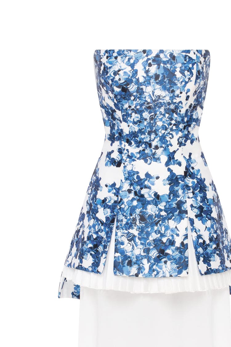 2 in 1 blue hydrangea mini with a detachable underskirt