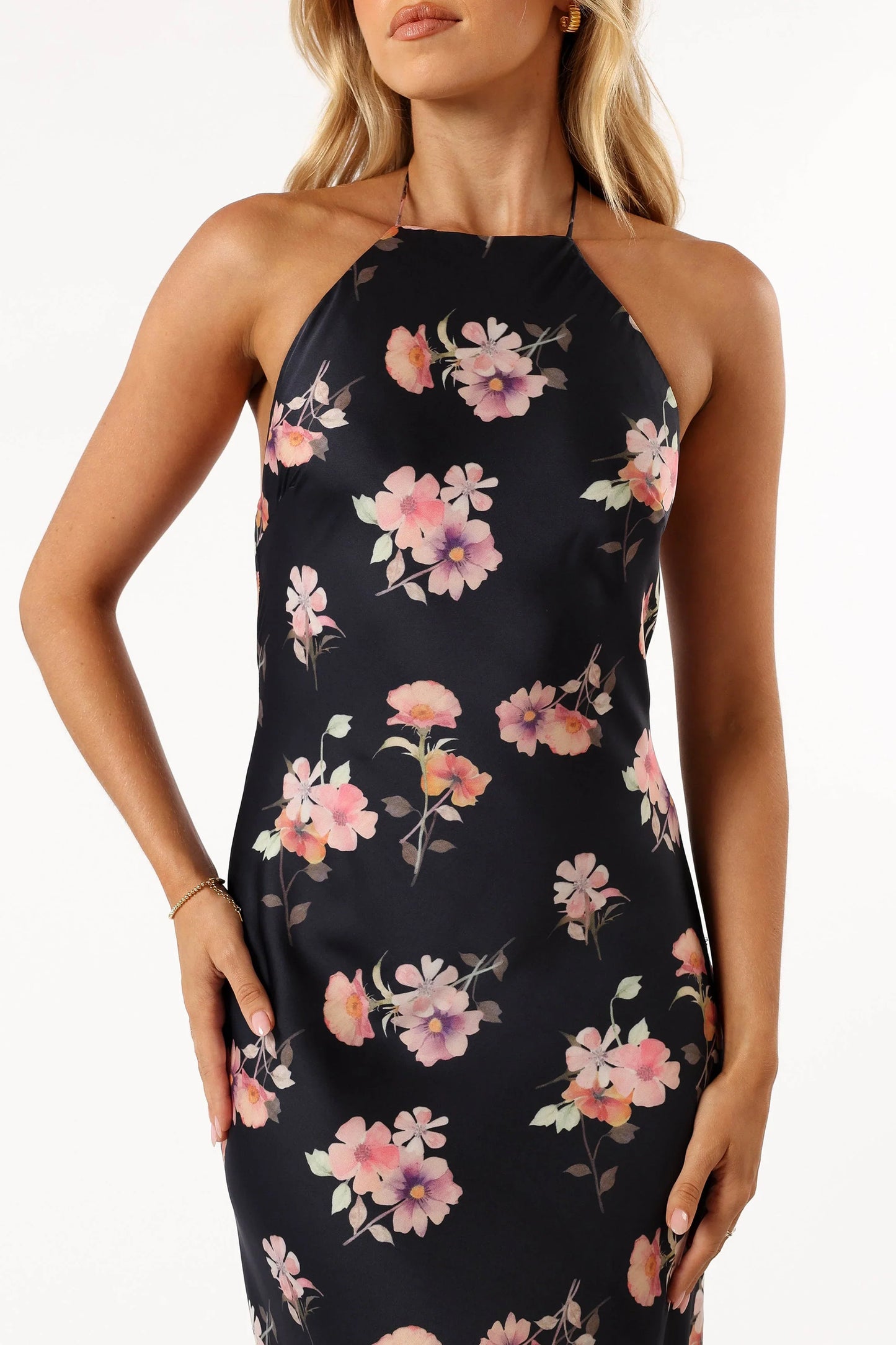 Hadley Halterneck Maxi Dress Black Floral