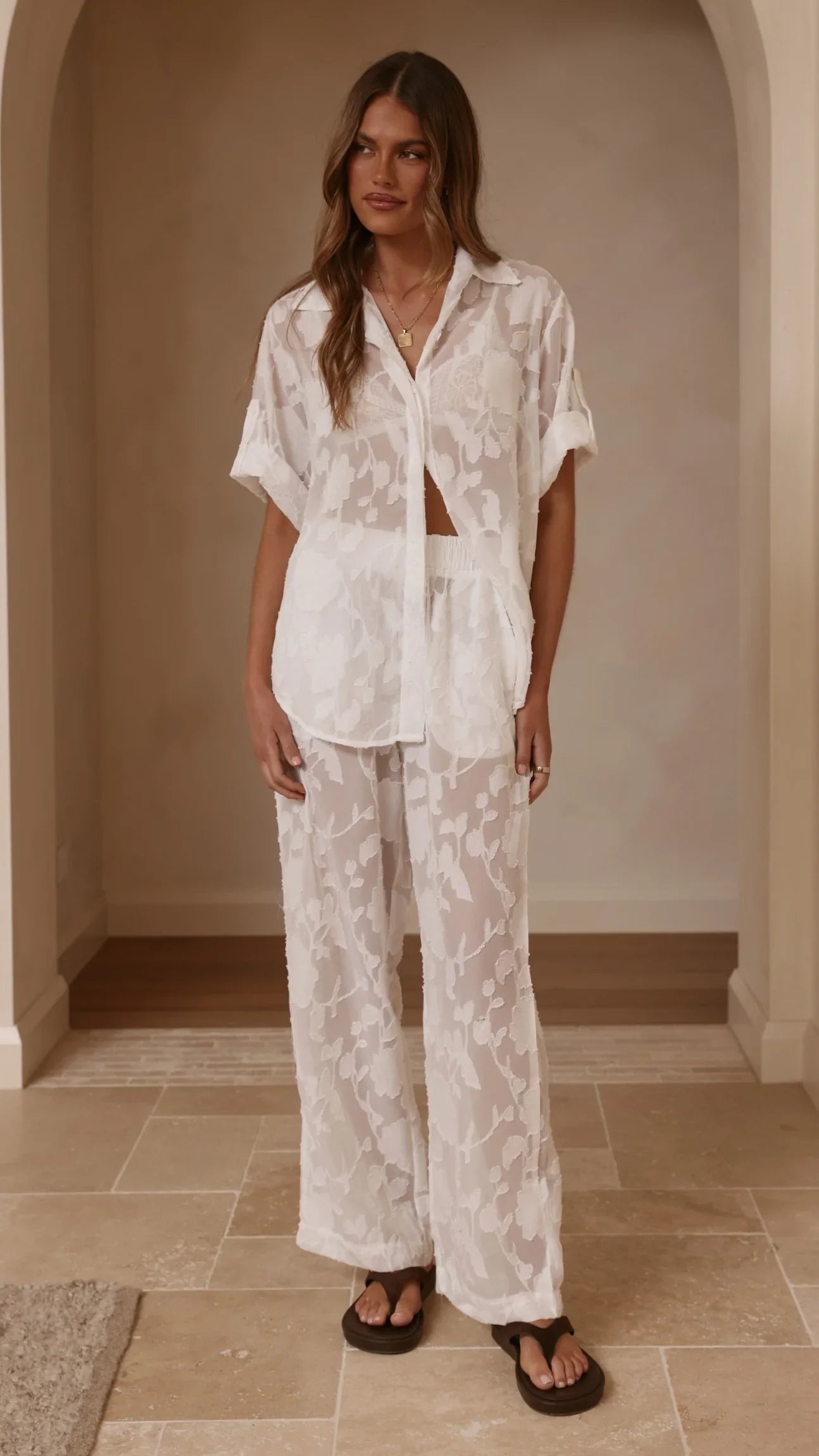 Mollie Lace Pants White