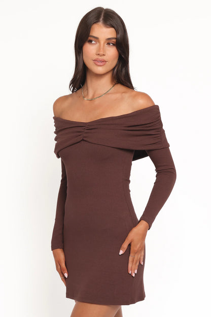 Danica Mini Dress Chocolate Brown