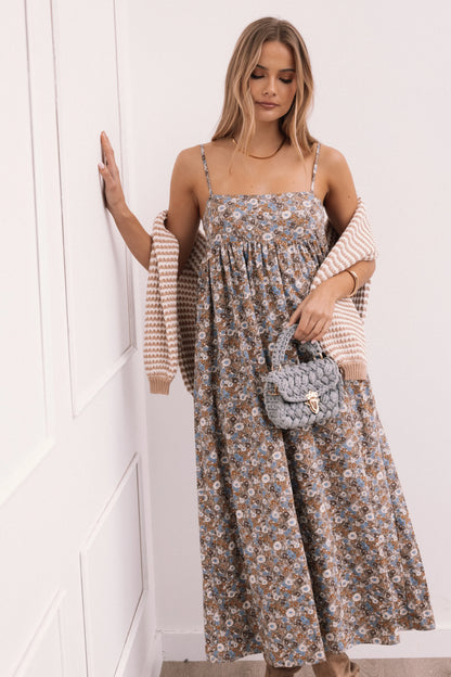 Andy Maxi Dress Olive Ditsy Floral