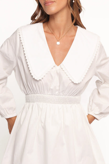 Nerida Long Sleeve Mini Dress White