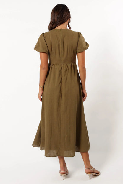 Brooke Midi Dress Khaki