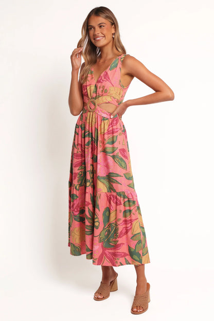 Oasis Midi Dress Pink Rio