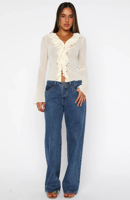 Just Me Long Sleeve Top Butter