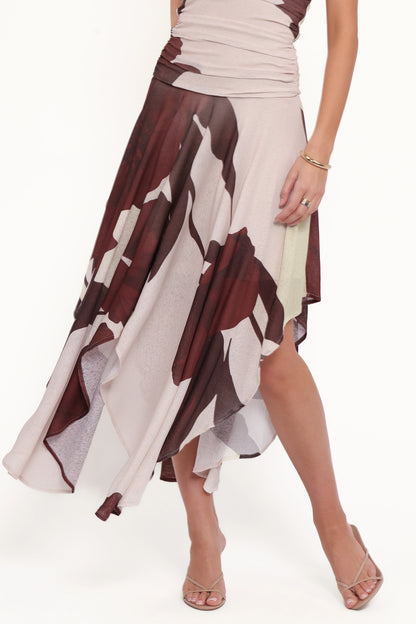 Doreen Midi Dress Brown Floral