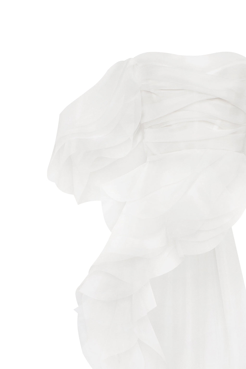 Dreamy blouse with meringue flounces in white Midnight Walk