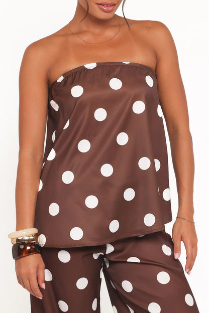 Brielle Polka Dot Set Brown Polka Dot