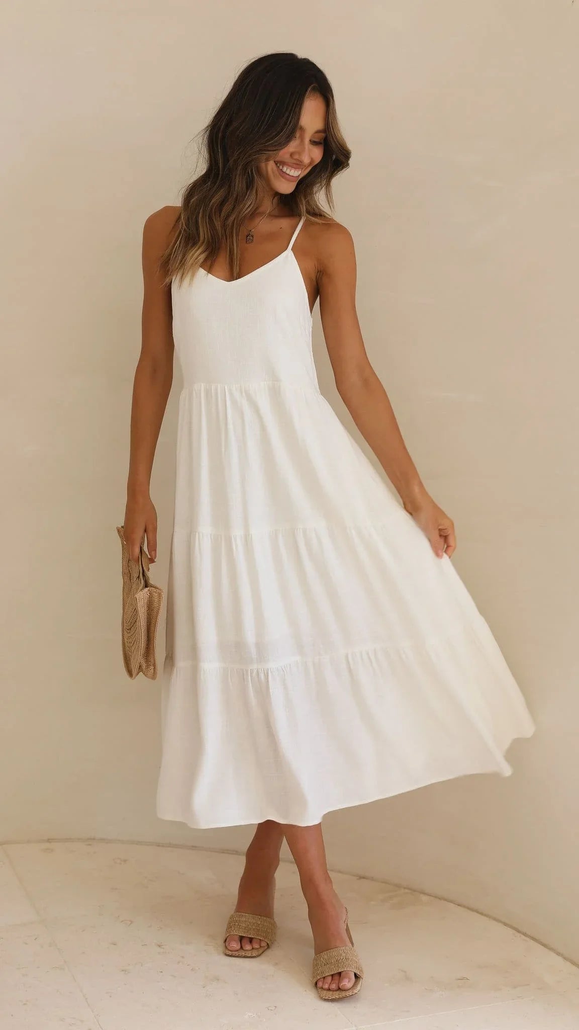 Zoey Midi Dress White