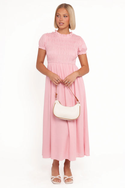 Darla Puff Sleeve Dress Pink
