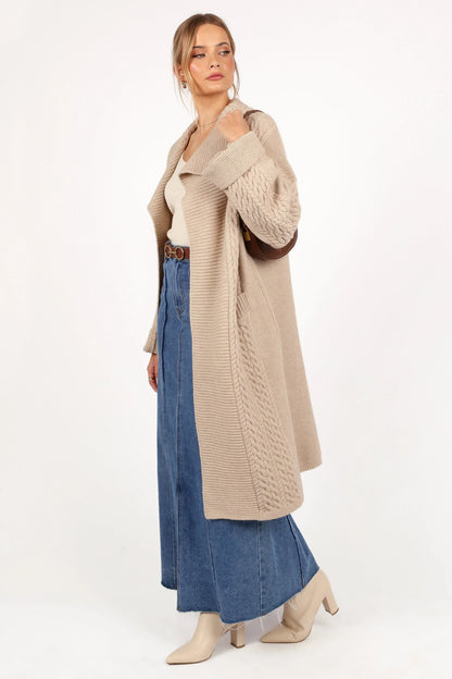 Soma Oversized Open Front Cardigan Beige