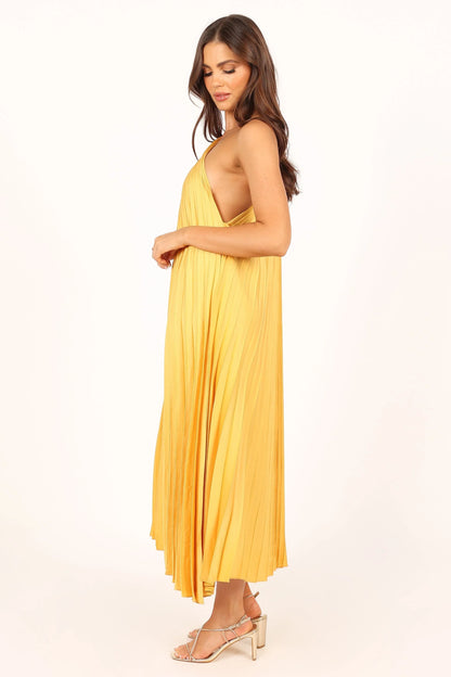 Cali One Shoulder Midi Dress Saffron