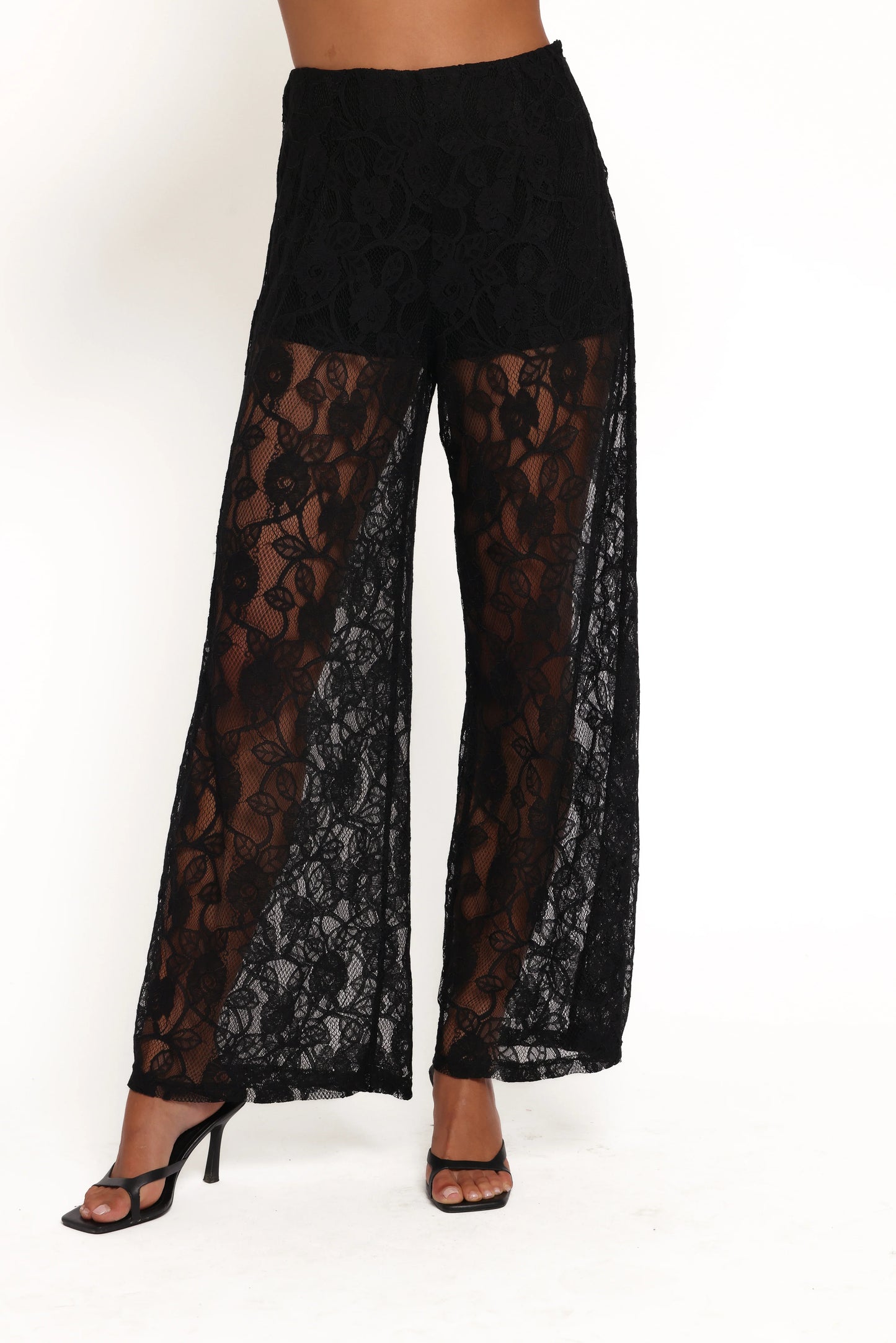 Alina Lace Pant Set Black