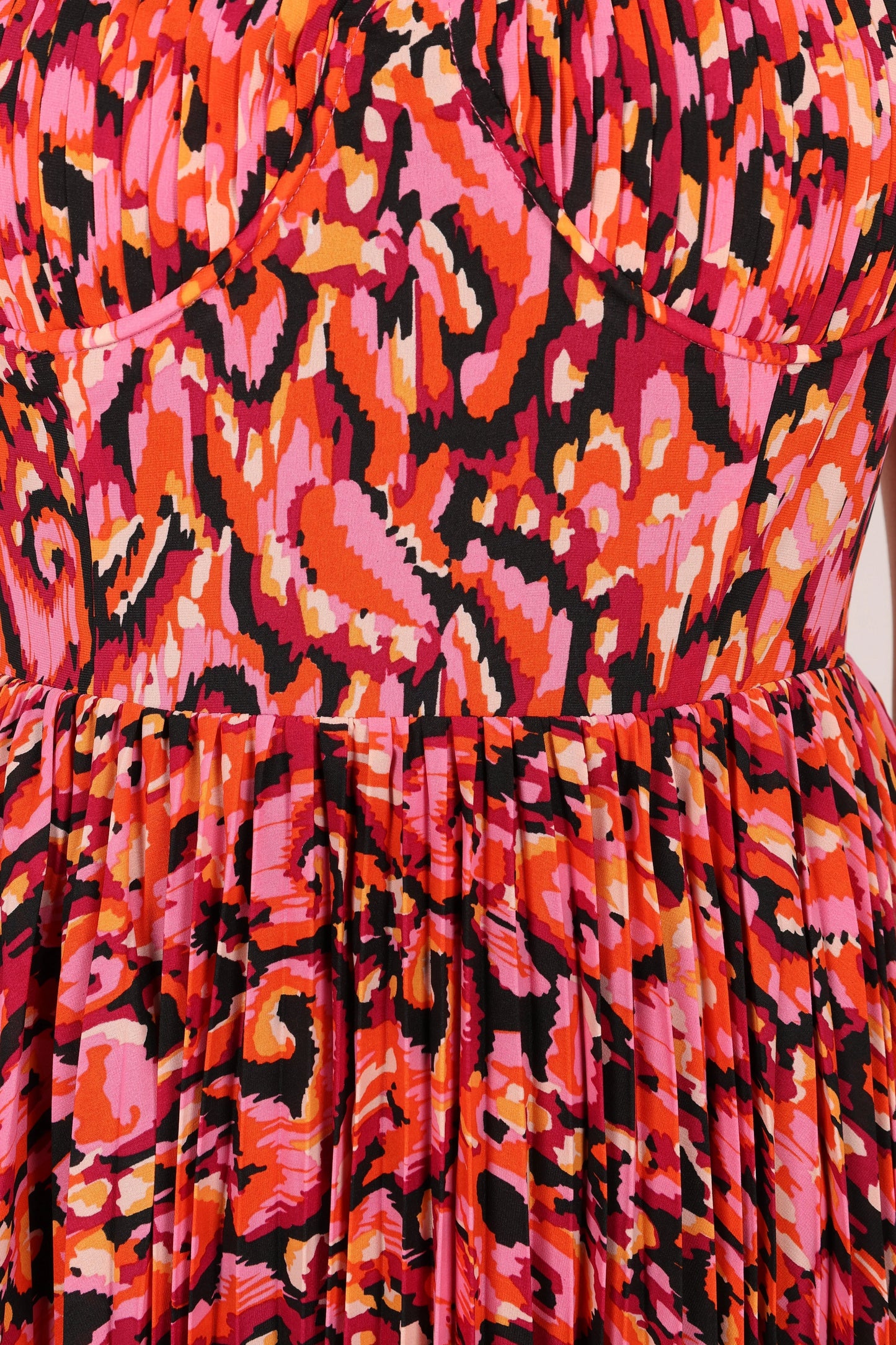 Achanti Pleated Maxi Dress Pink Multi