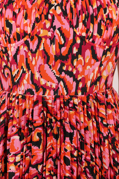 Achanti Pleated Maxi Dress Pink Multi