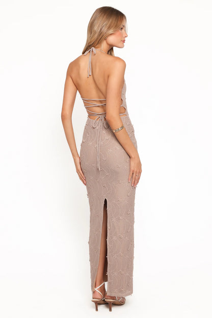 Riley Halter Maxi Dress Taupe
