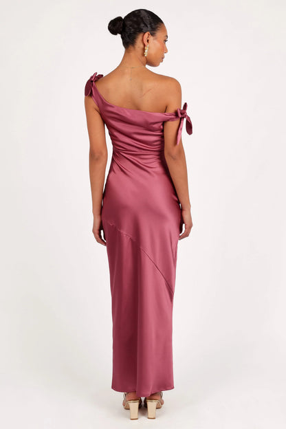 Selma Off Shoulder Maxi Dress Dark Rose