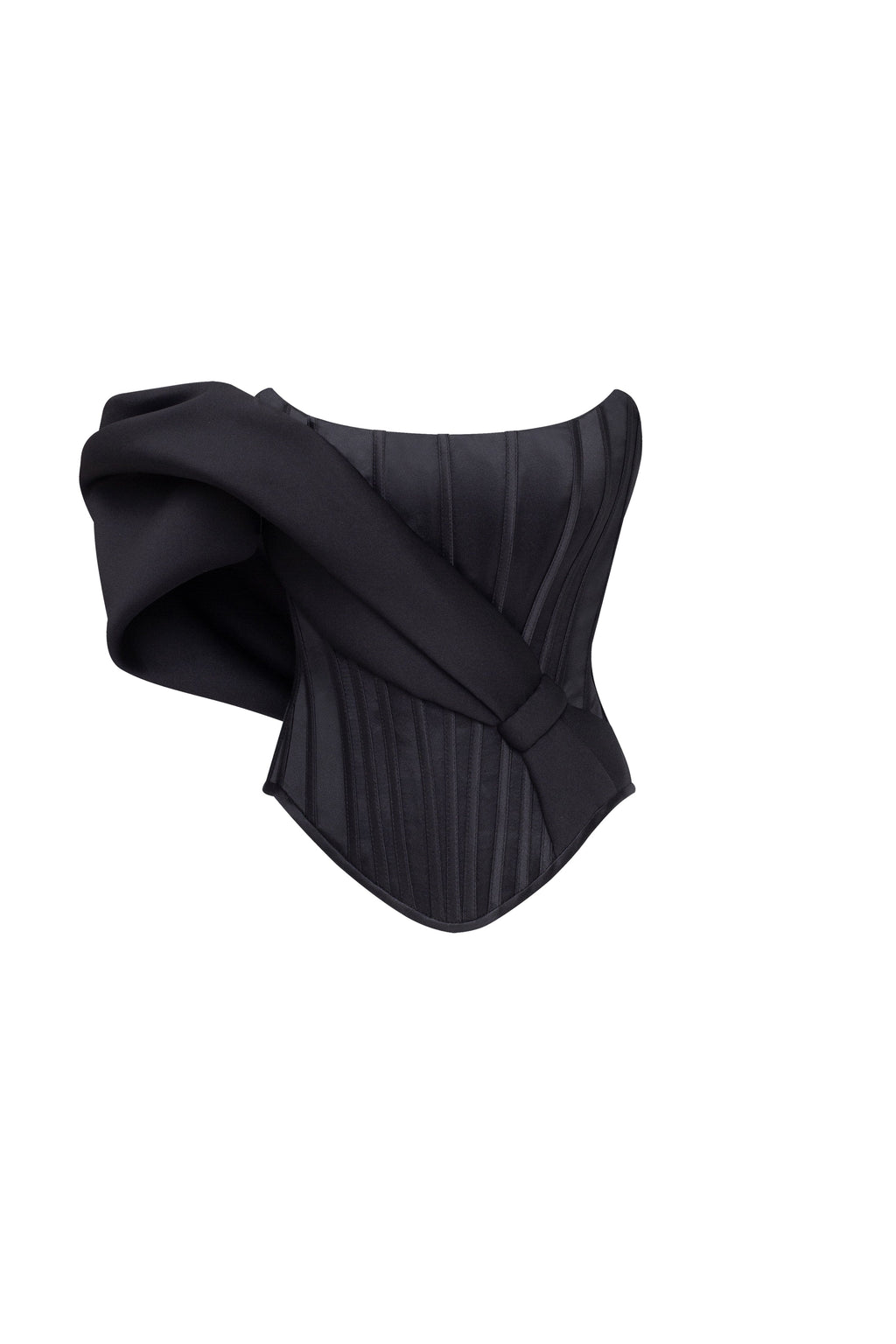 Spectacular structured boned corset in black Midnight Walk