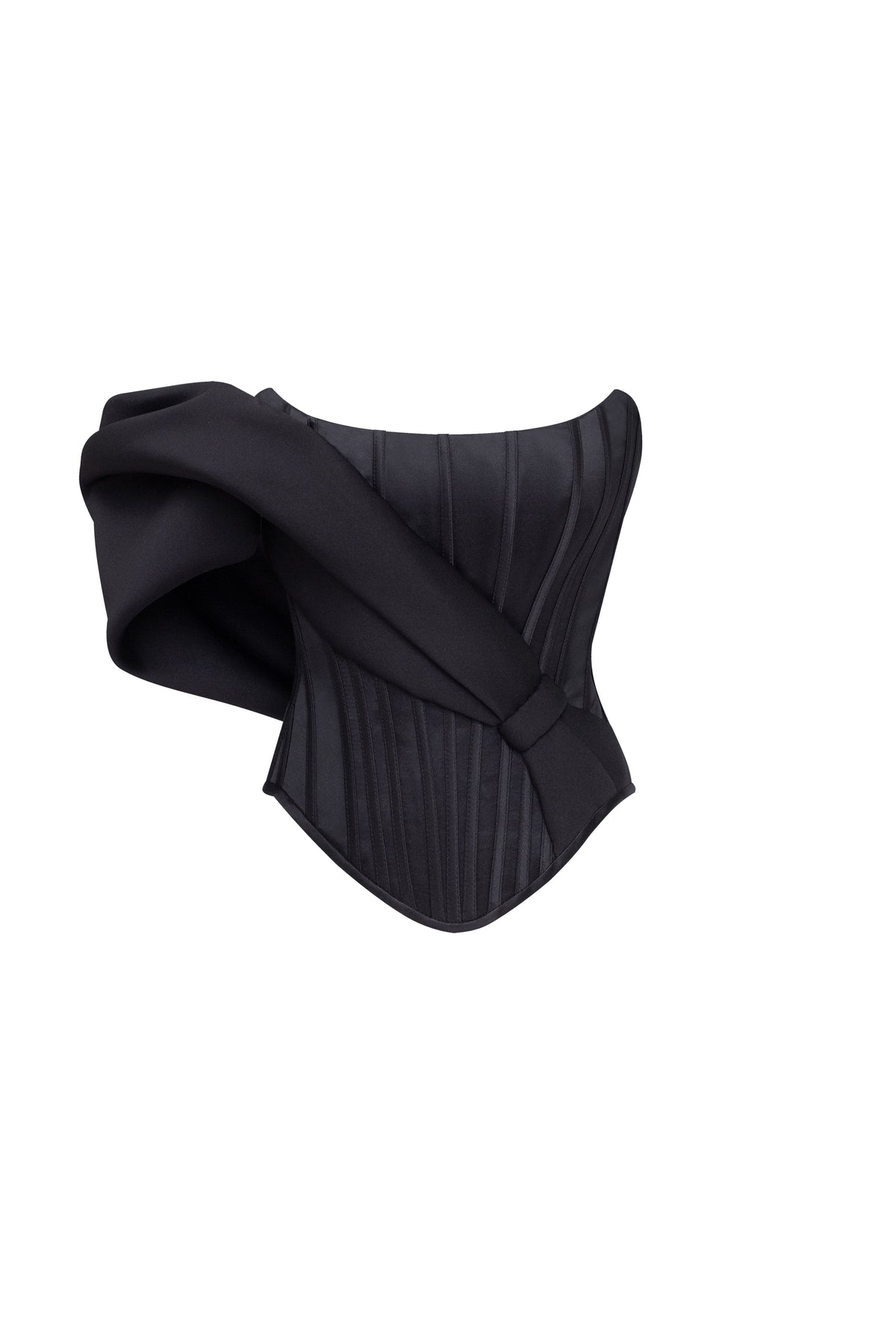 Spectacular structured boned corset in black Midnight Walk