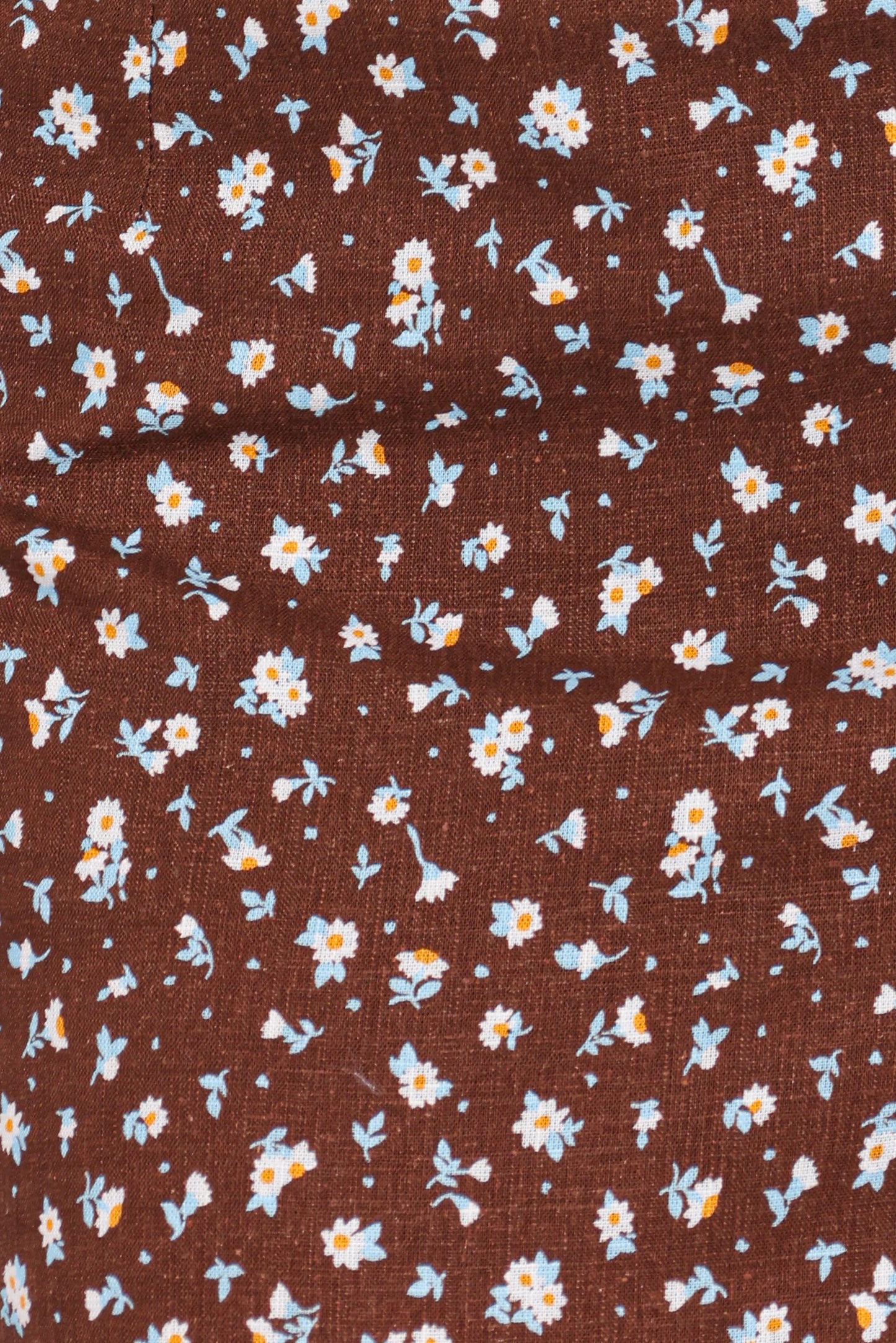 Madison Linen Column Skirt Brown Floral