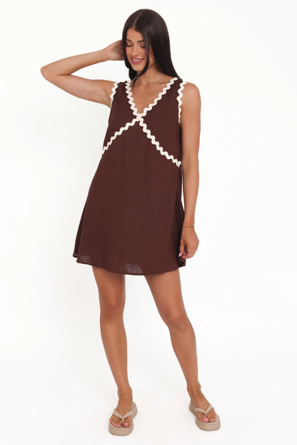 Lark Mini Dress Brown
