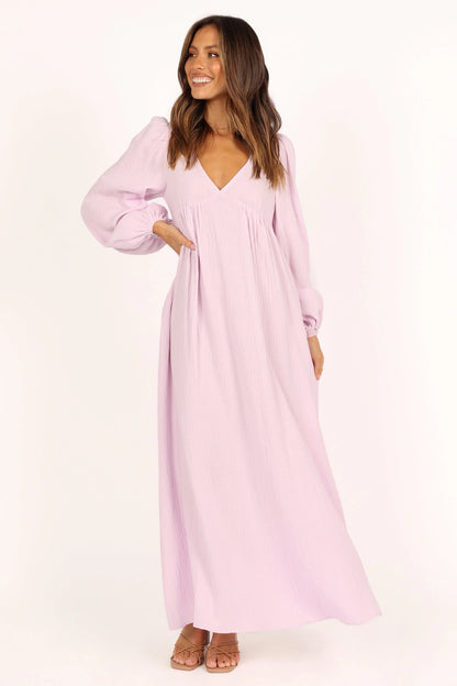 Willow Long Sleeve Maxi Dress Lilac