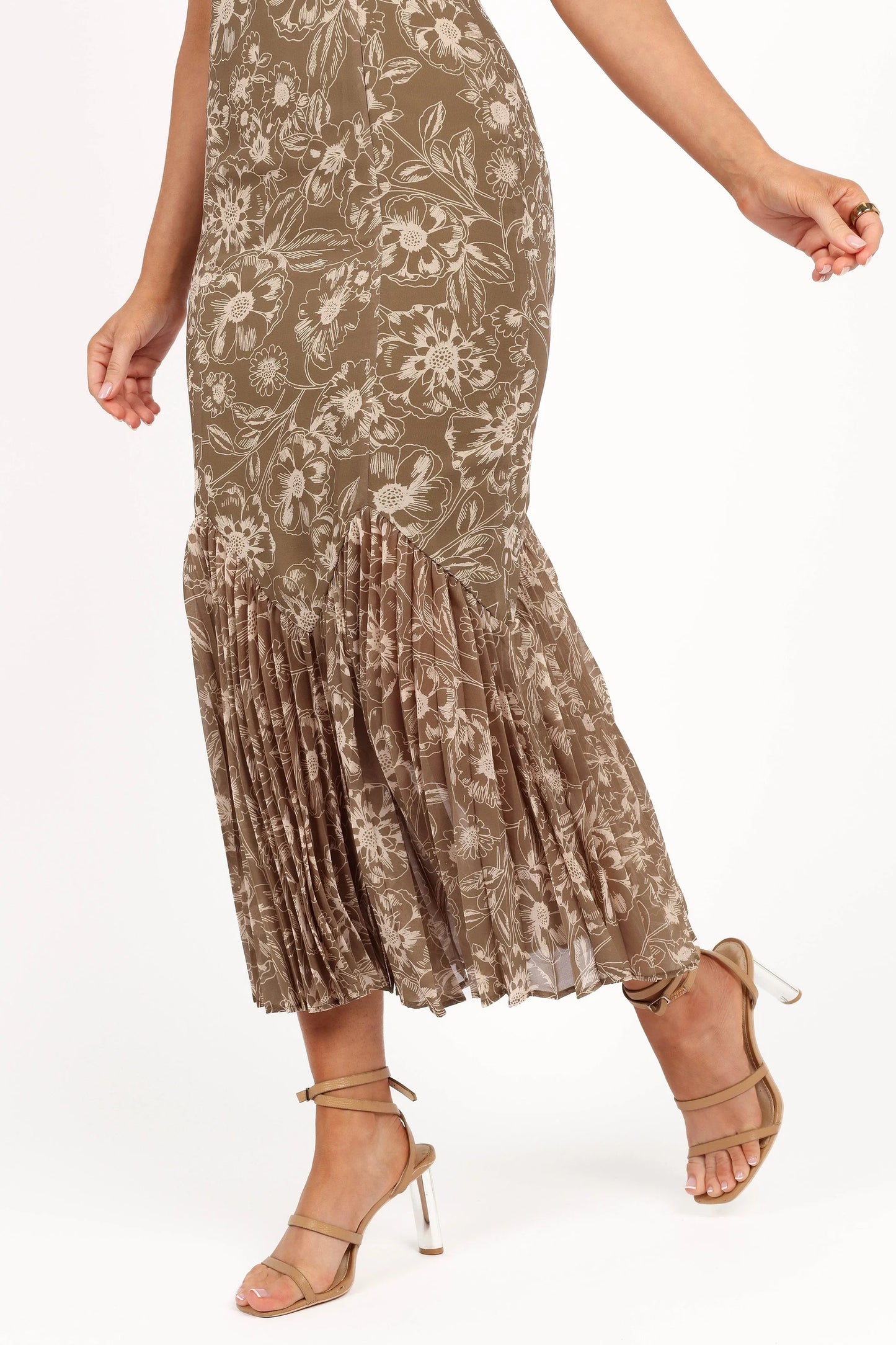 Ashton Midi Dress Olive Floral