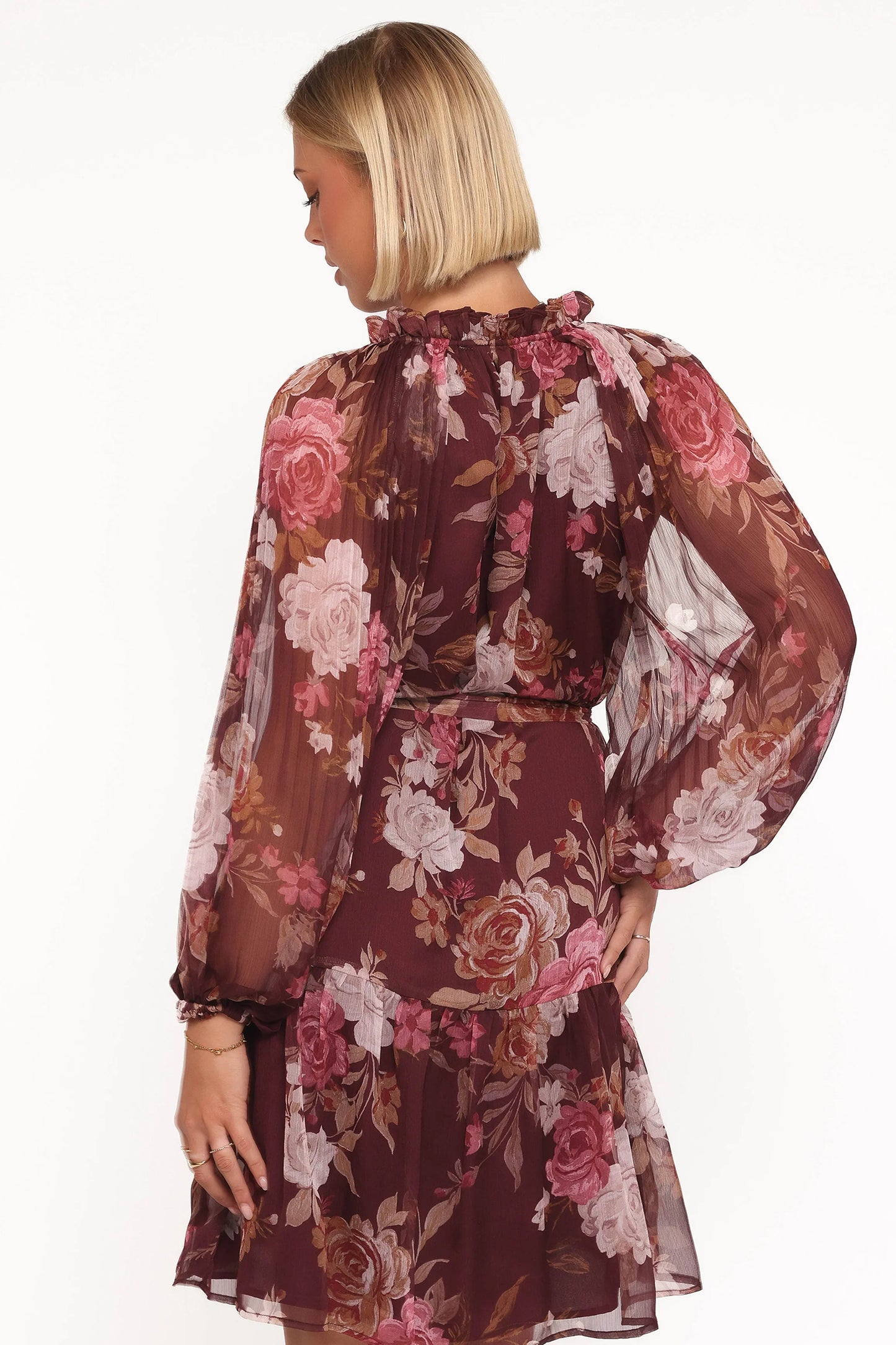 Hensely Mini Dress Burgundy Brandy Bloom