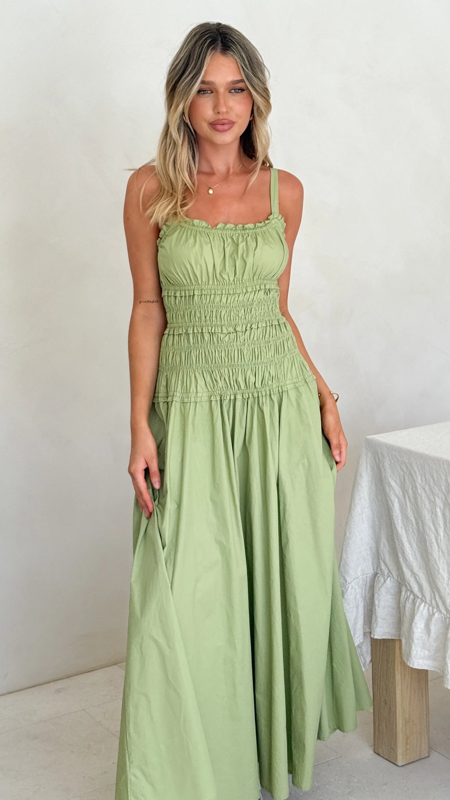 Willa Maxi Dress Matcha