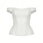 Satin Ivory Corset with Sequins