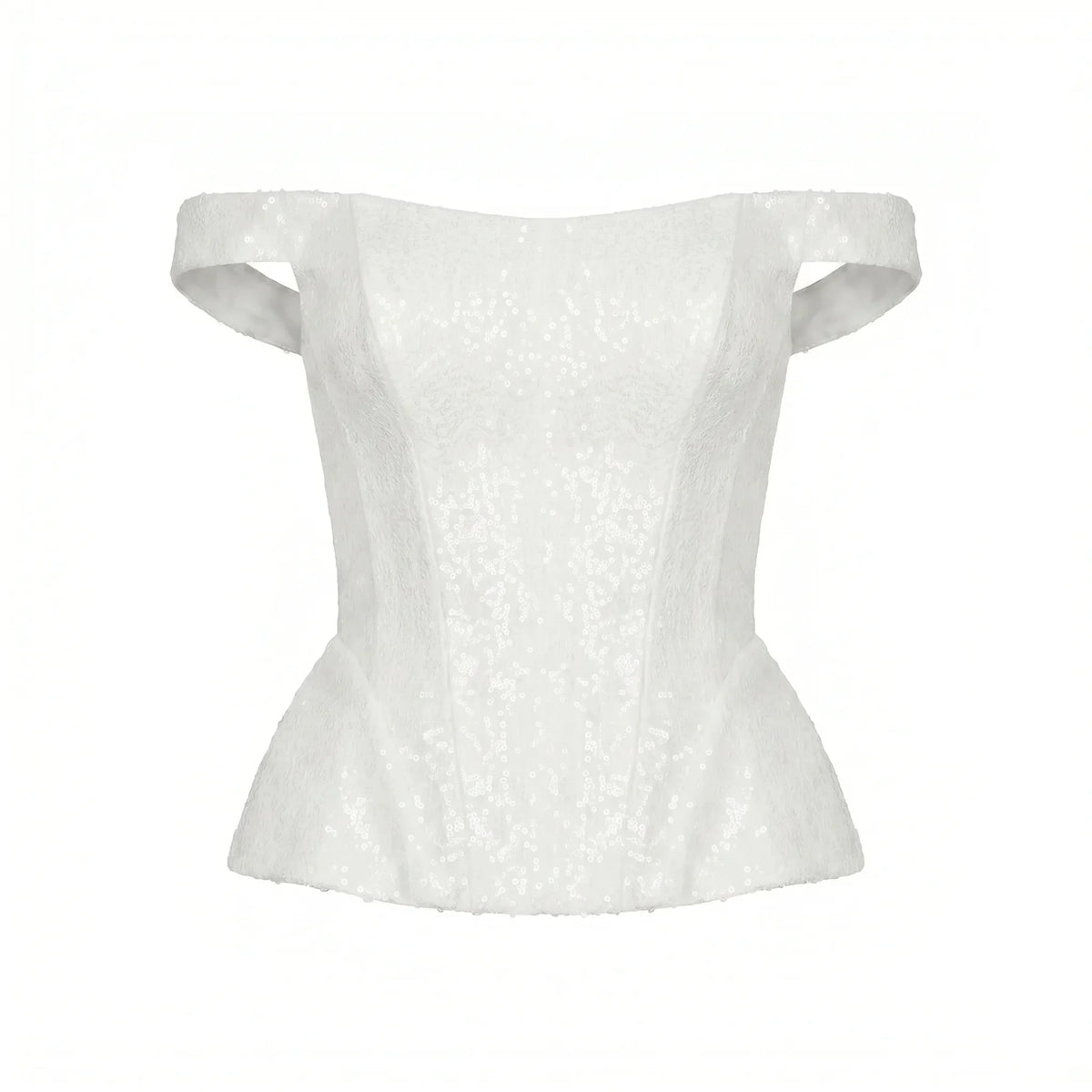 Satin Ivory Corset with Sequins