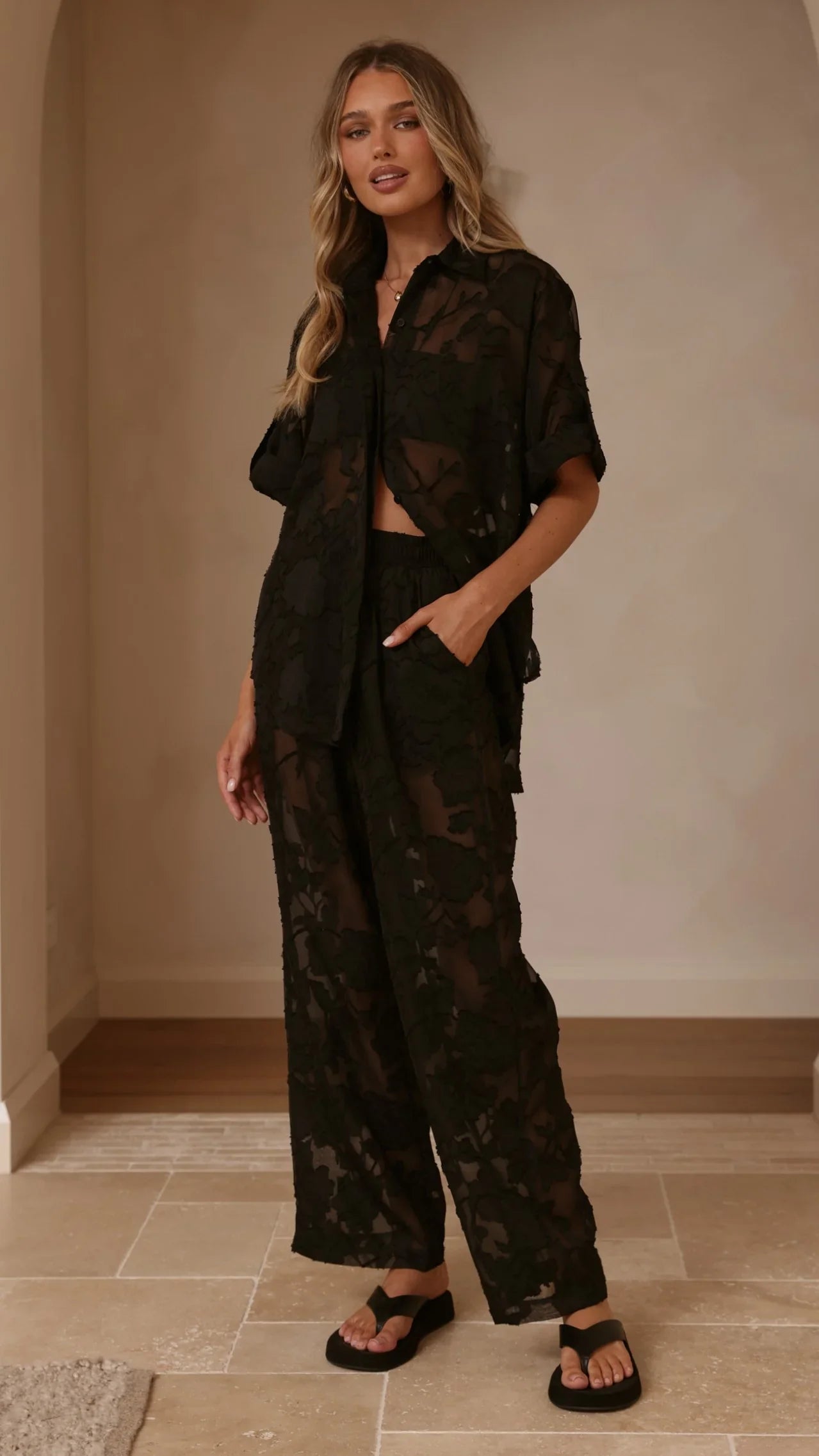 Mollie Lace Shirt Black