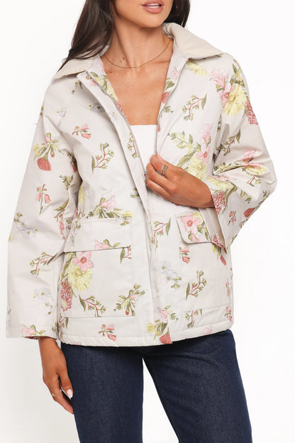 Danica Barn Jacket Khaki Floral