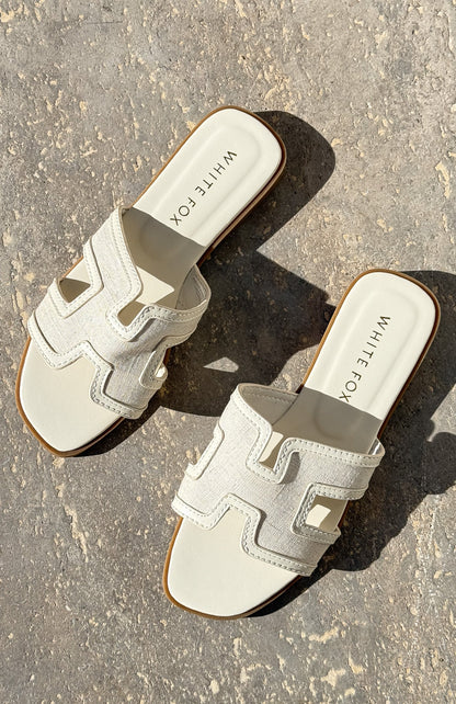 Sophia Canvas Sandals Cream Natural