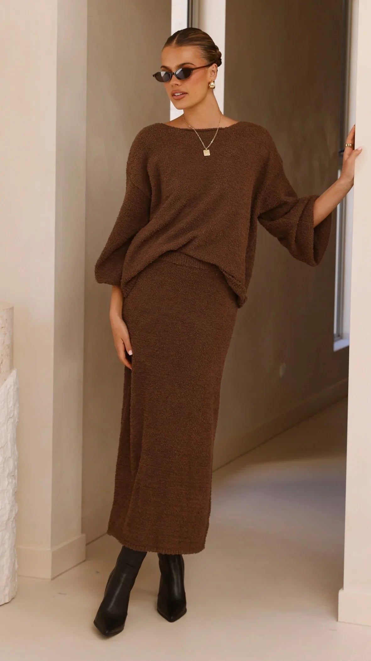 Cohen Knit Jumper Chocolate