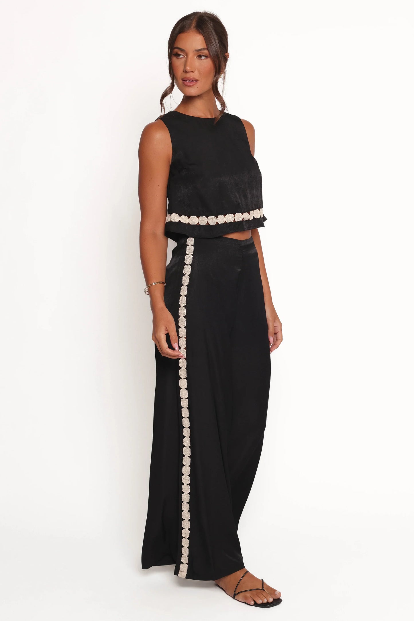 Margarete Pant Set Black Cream