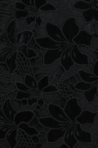 Cynthia Velvet Lace Mini Dress Black