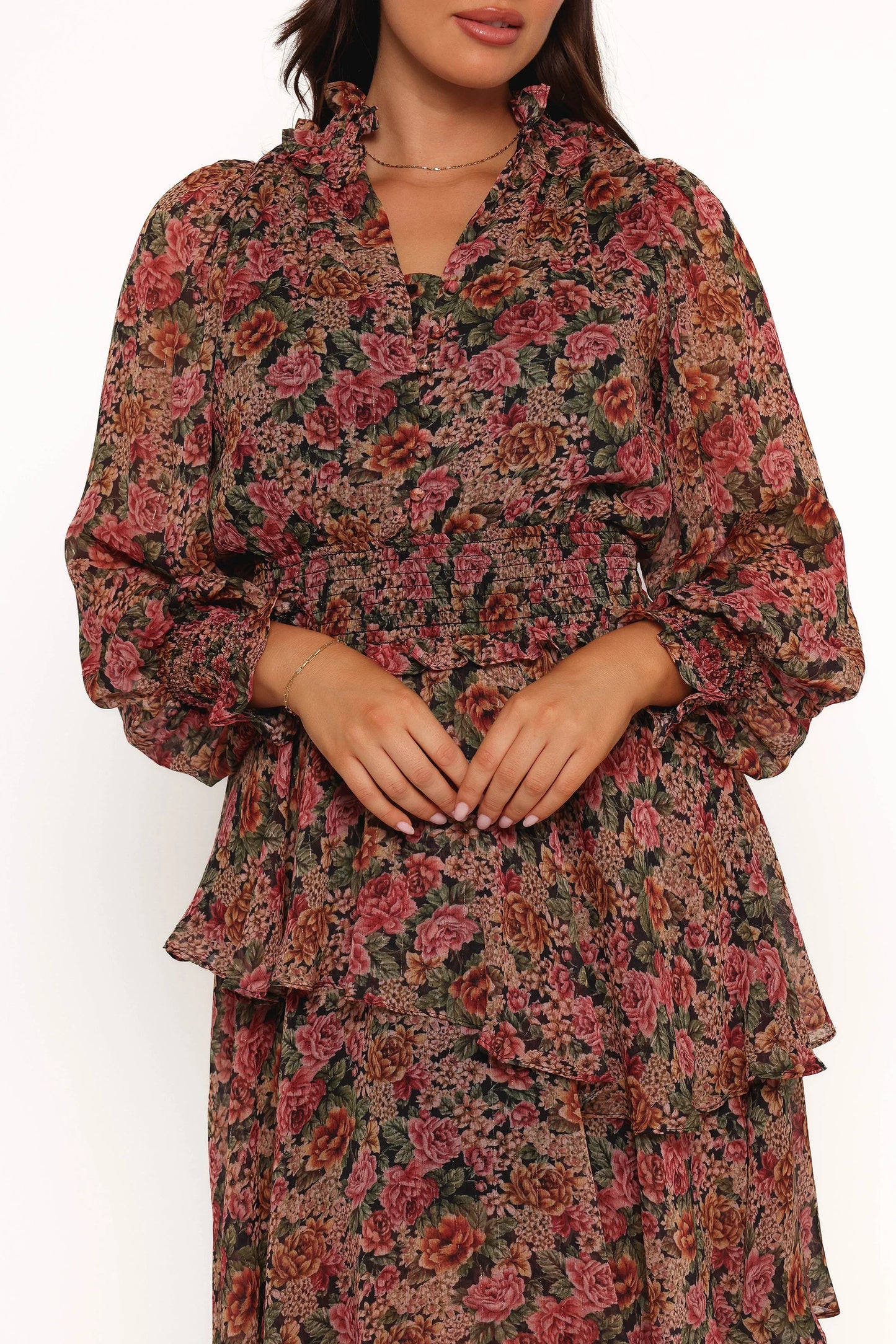 Vivian Midi Dress Rose Black