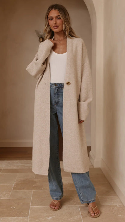 Romy Longline Cardigan Oat