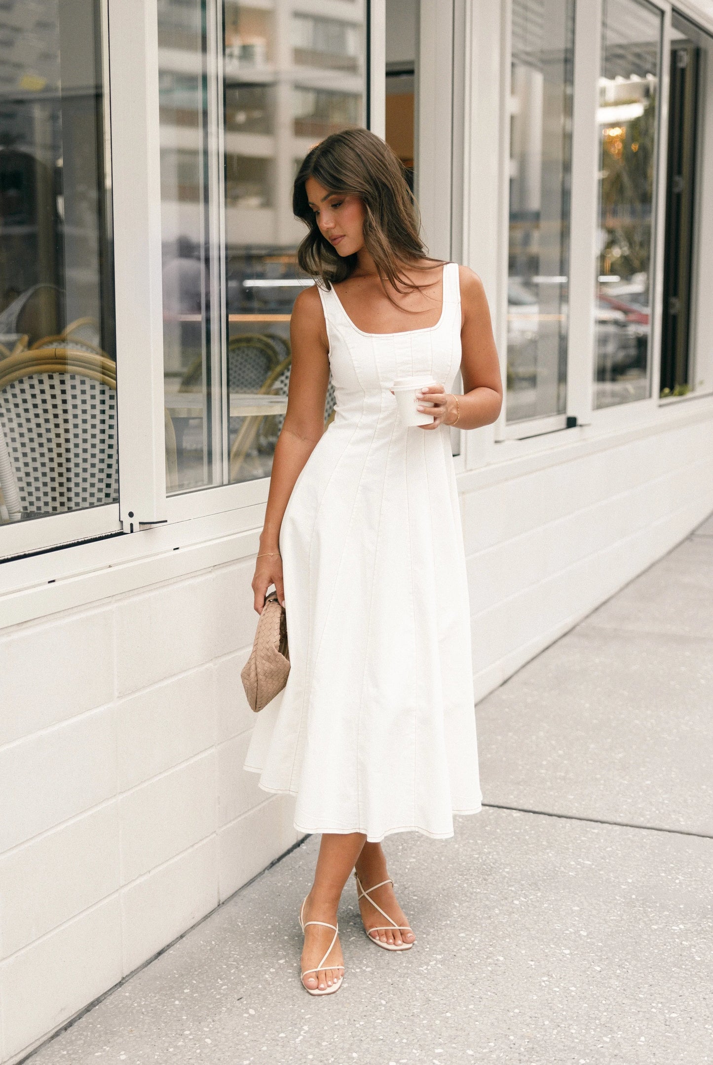 Una Midi Dress White