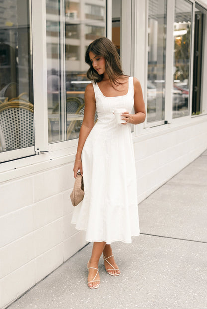 Una Midi Dress White