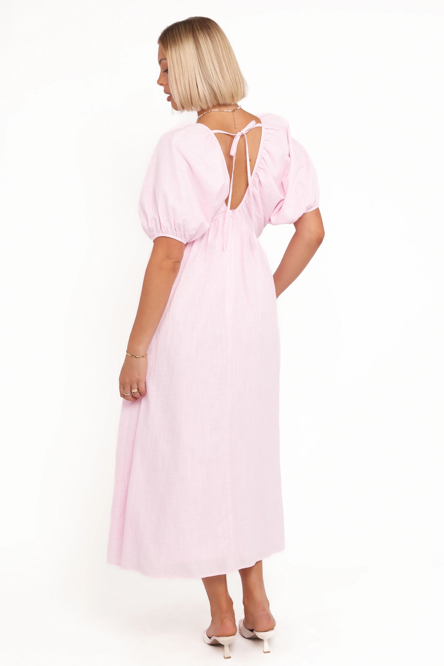 Sullivan Puff Sleeve Maxi Dress Pink