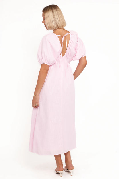 Sullivan Puff Sleeve Maxi Dress Pink